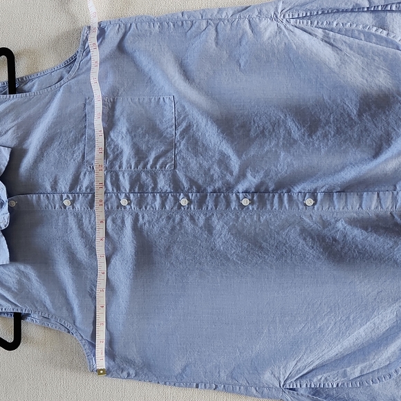 Madewell Blue Sleeveless  Button Down Shirt - Picture 6 of 7